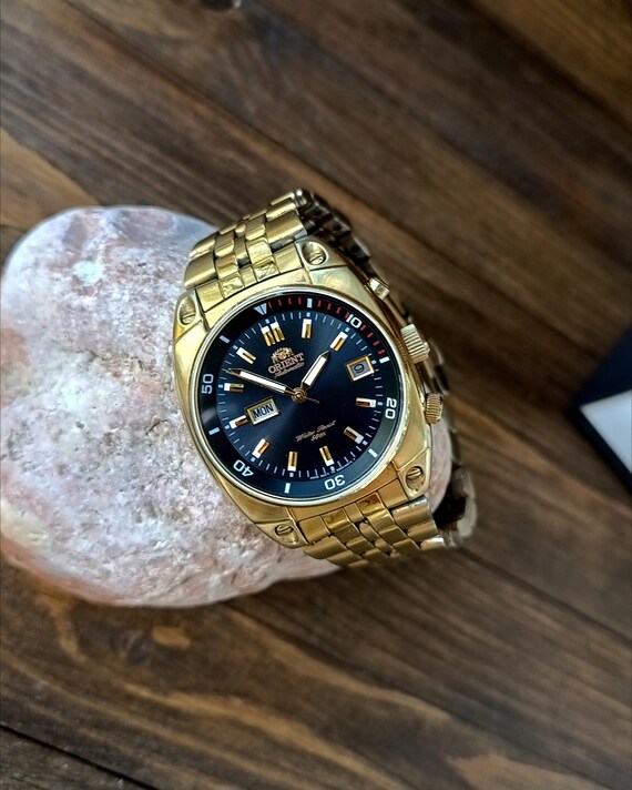 Vintage Japanese Rare Watch Orient Automatic Men s Gold Watch Calendar Watch Etsy