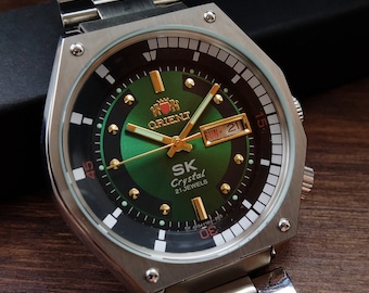 Vintage Orient Super King Diver Automatic Watch, Green Dial