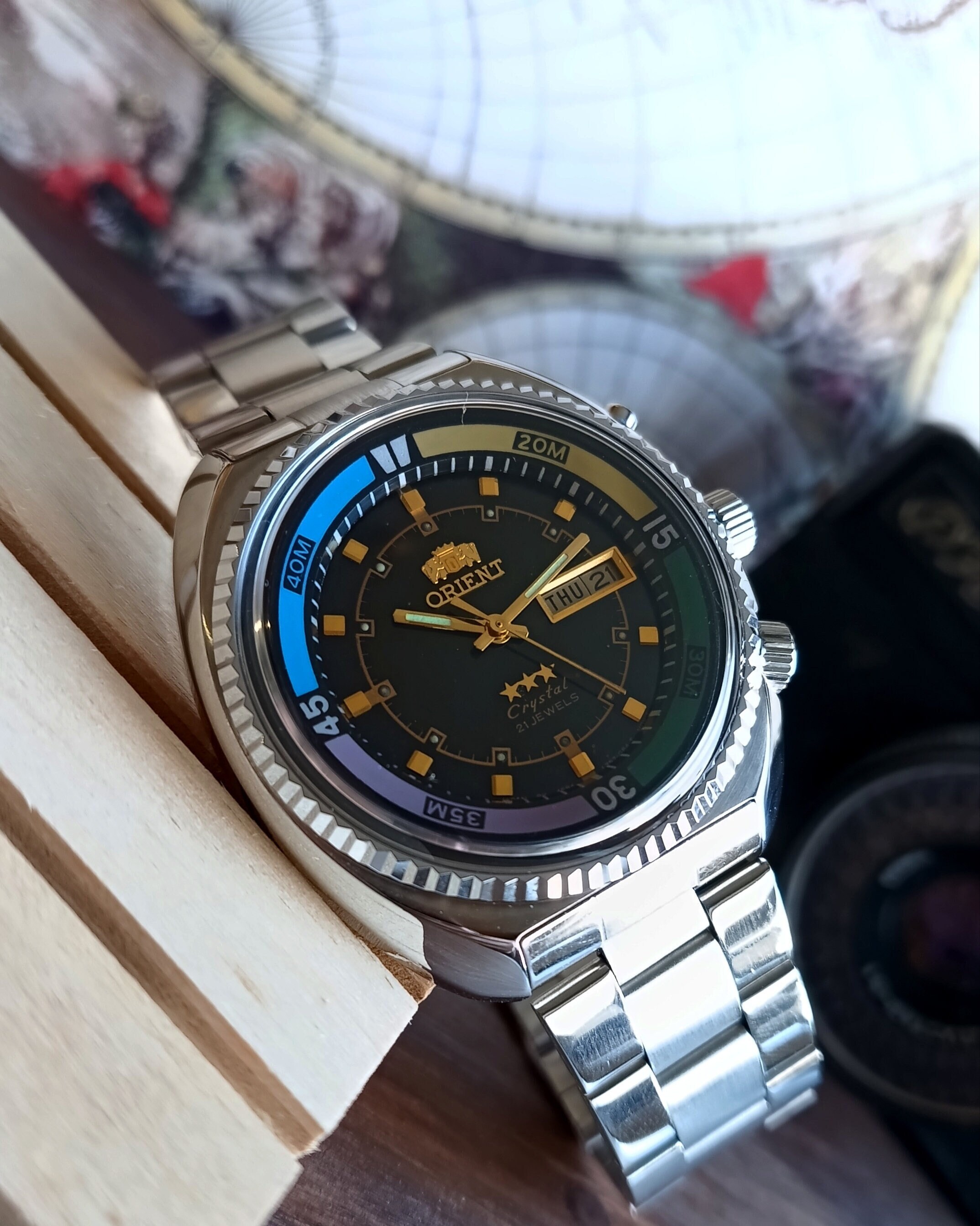 Japanese Rare Watch Orient King Diver Automatic Men s Watches Calendar Watches 21 Stones Black Big Watches for Men Etsy Canada