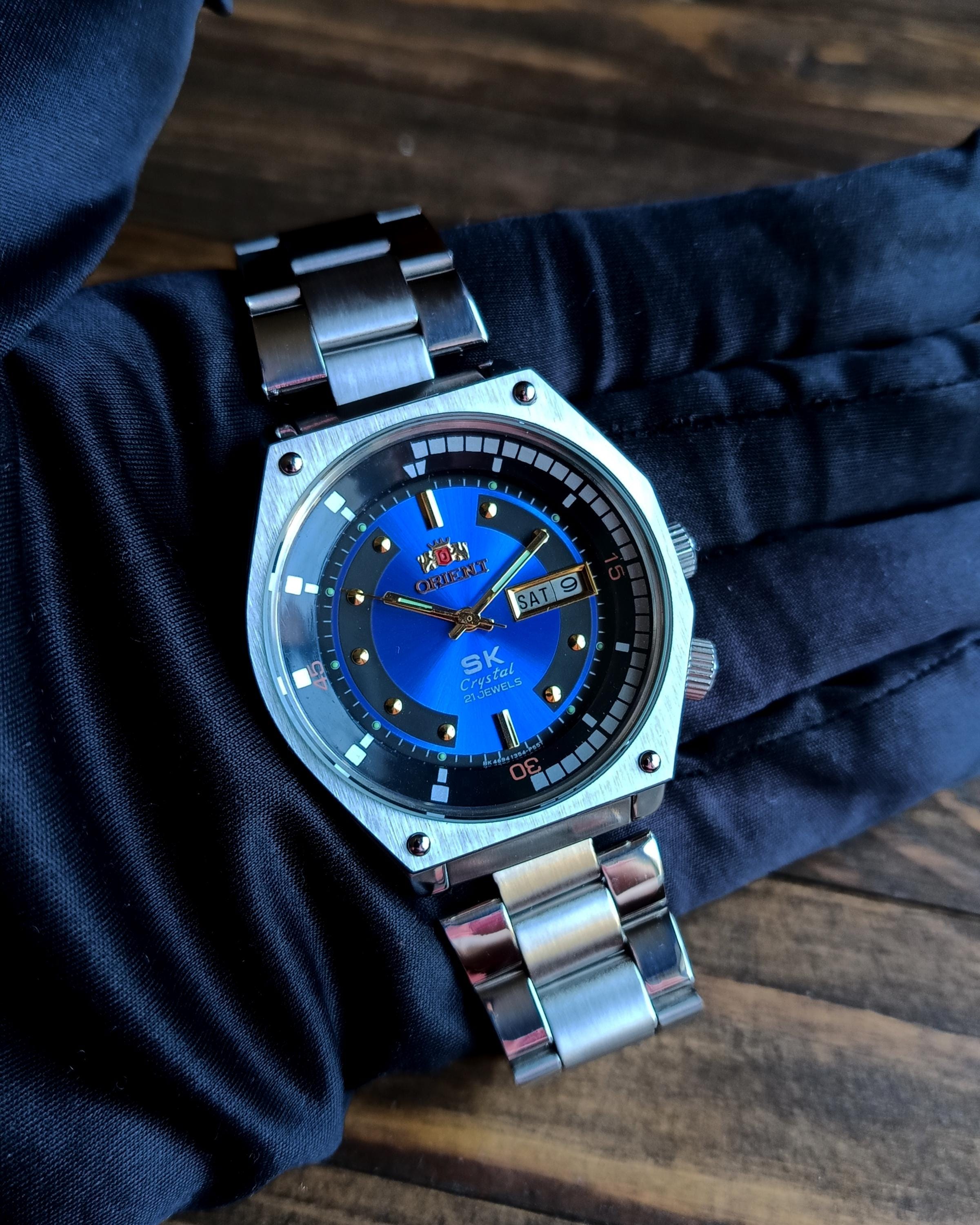 Vintage Orient Sea King SK Automatic Watch, Blue Dial, 21 Jewels