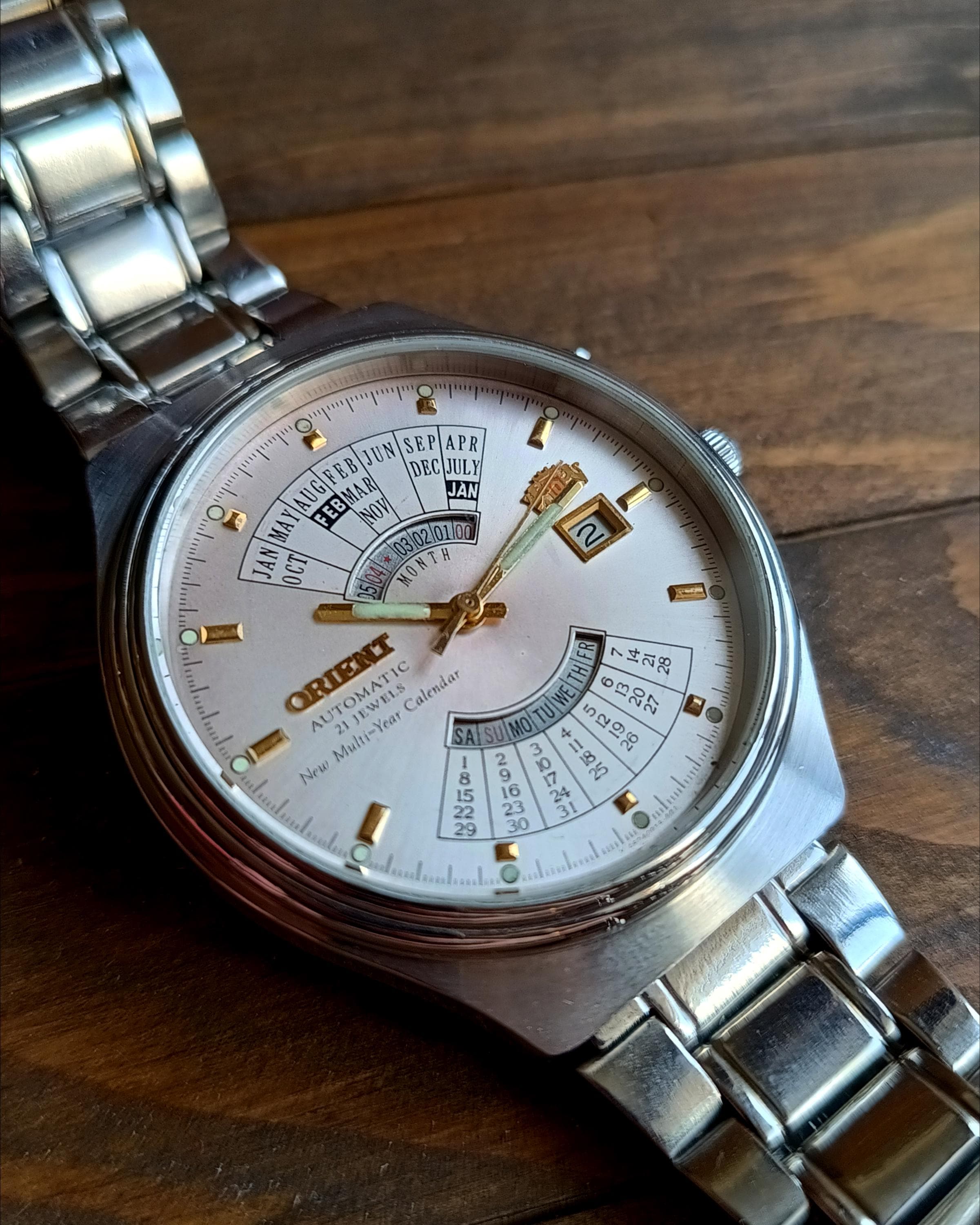 【レア・極美品】ORIENT Multi-Year Calendar トノー型 Vintage Orient Multi-year Calendar Watch: Automatic 21 Jewels - Etsy