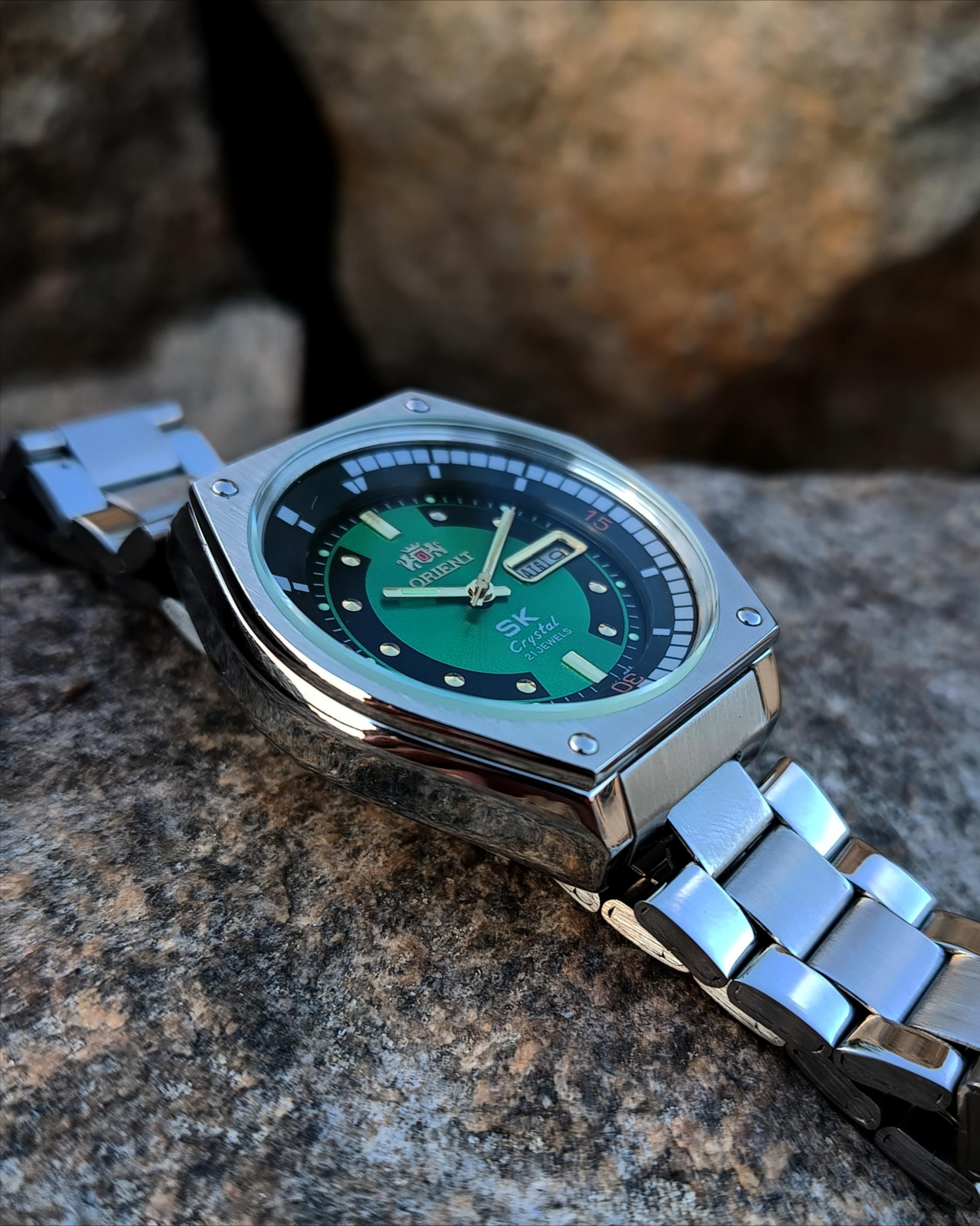 Vintage Orient Super King Diver Automatic Watch: Green Dial, 21