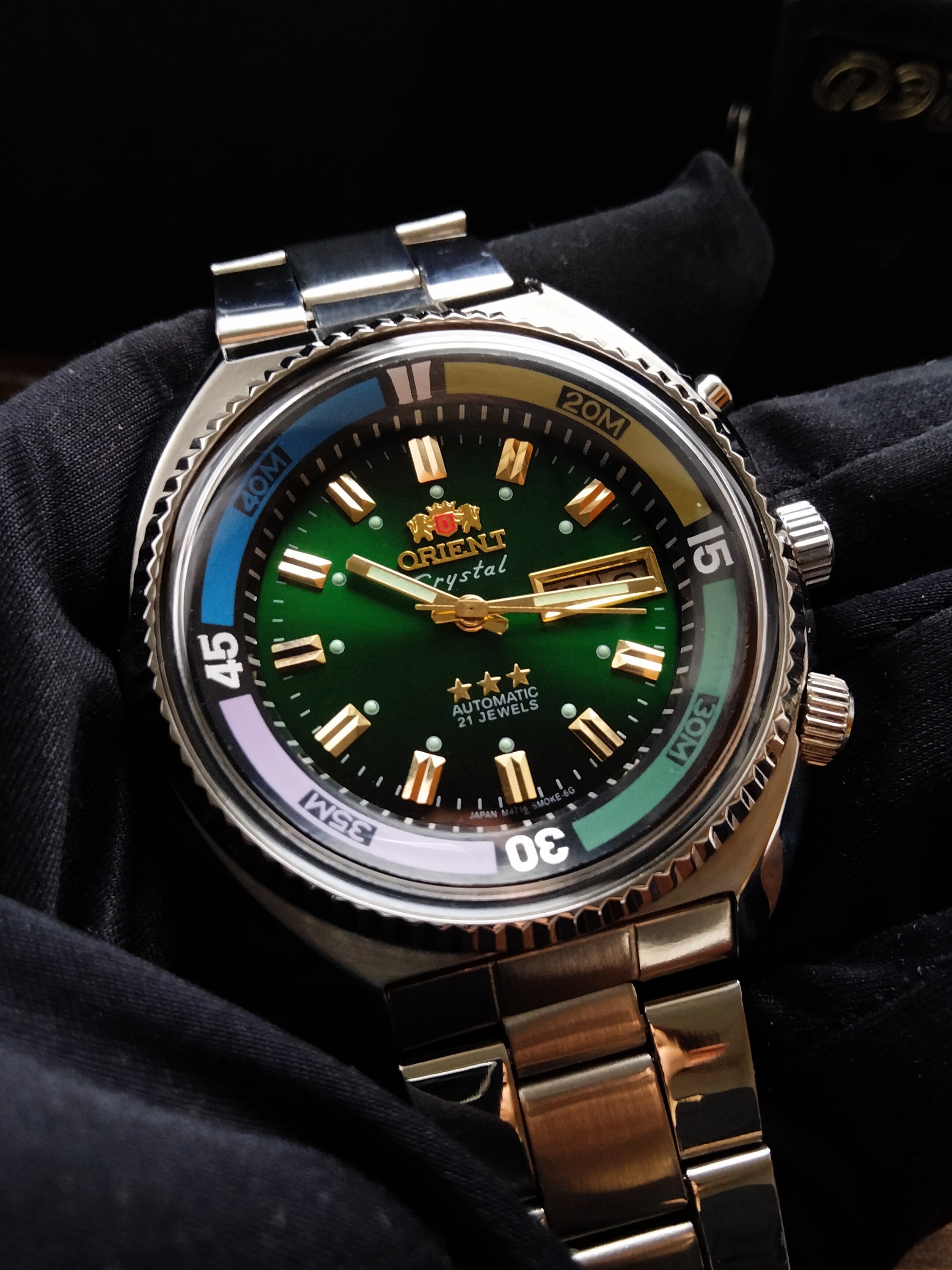 Japanese Orient King Diver Automatic Watch, Green Dial, Calendar