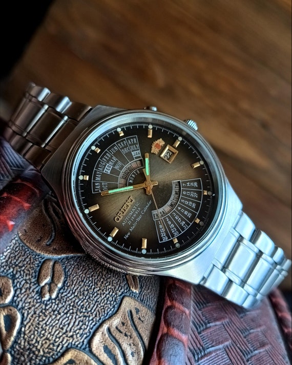 Vintage Orient Automatic Watch, Multi-year Calendar, 21 Jewels