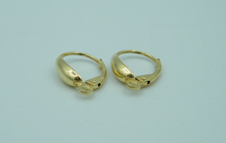 Brisuren aus 585 Gold mit Dekor glatt / Öse senkrecht / Klappbrisuren / Schmuck Furnituren / Goldbrisuren für Ohrringe Ohrhänger / Gelbgold Bild 3