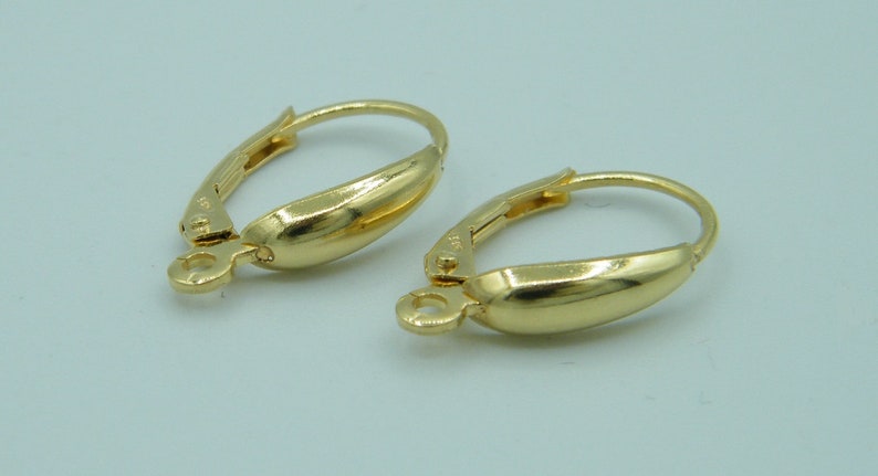 Brisuren aus 585 Gold mit Dekor glatt / Öse senkrecht / Klappbrisuren / Schmuck Furnituren / Goldbrisuren für Ohrringe Ohrhänger / Gelbgold Bild 5