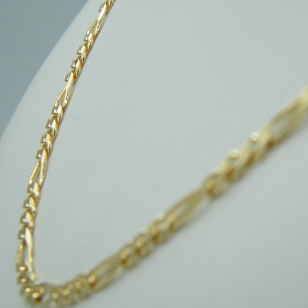 Collier Figaro en or 750 / chaîne en or 18 carats / largeur 3,7 mm / longueur 49,5 cm / chaîne en or jaune Collier motif Figaro