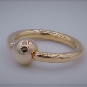 Closure clamp ball piercing 750 / gold ring with ball 18 carat image 1