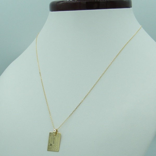 Necklace 585 yellow gold filigree anchor chain with pendant plate delicate gold chain necklace made of 14kt real gold chain