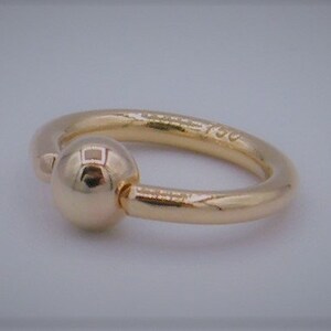 Closure clamp ball piercing 750 / gold ring with ball 18 carat image 5