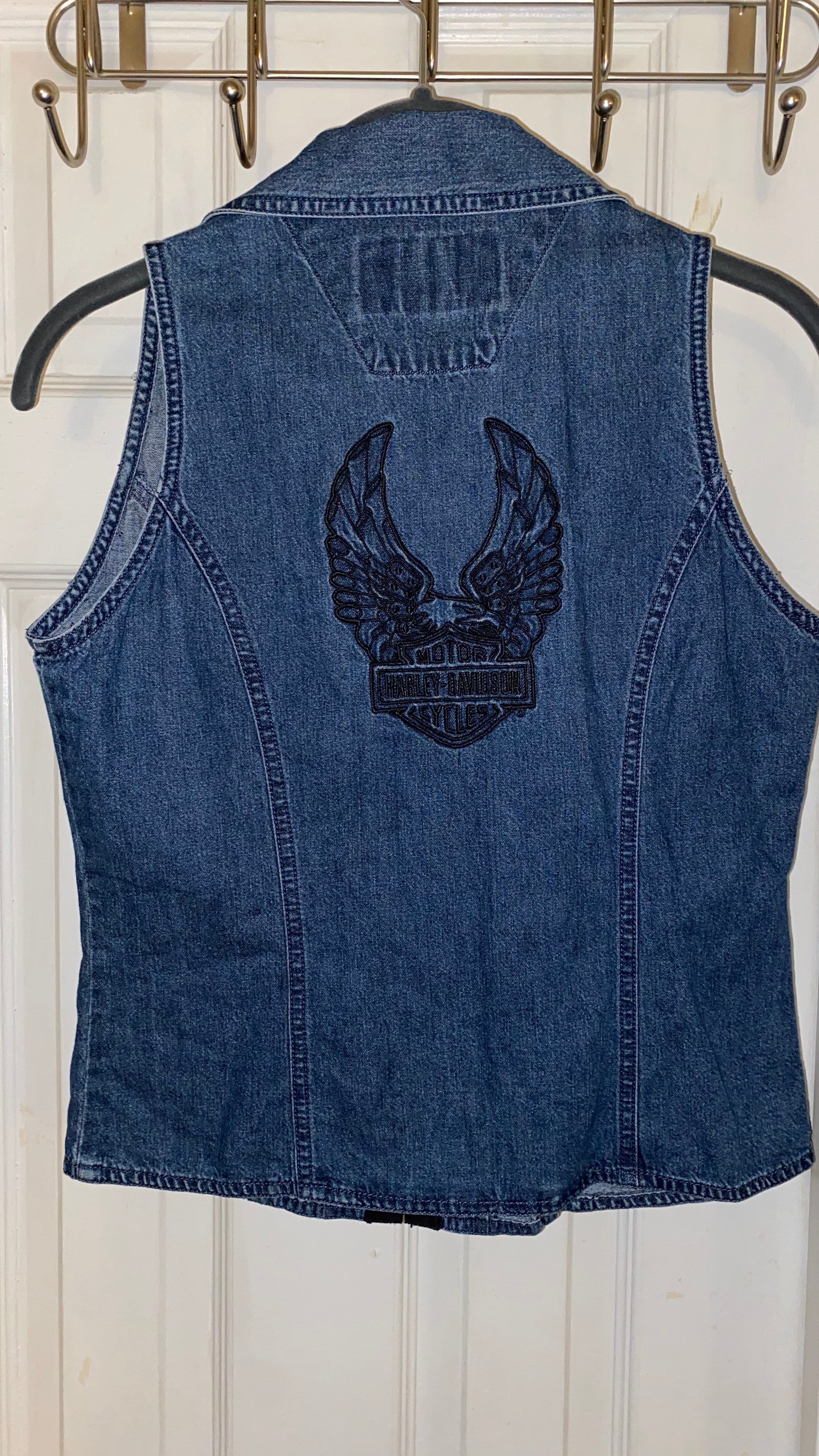 Vintage Harley Davidson womens denim vest Etsy