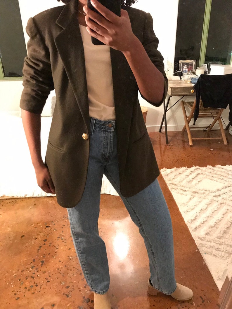Women/'s 100/% wool vintage blazer