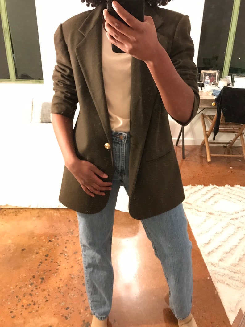 Women/'s 100/% wool vintage blazer