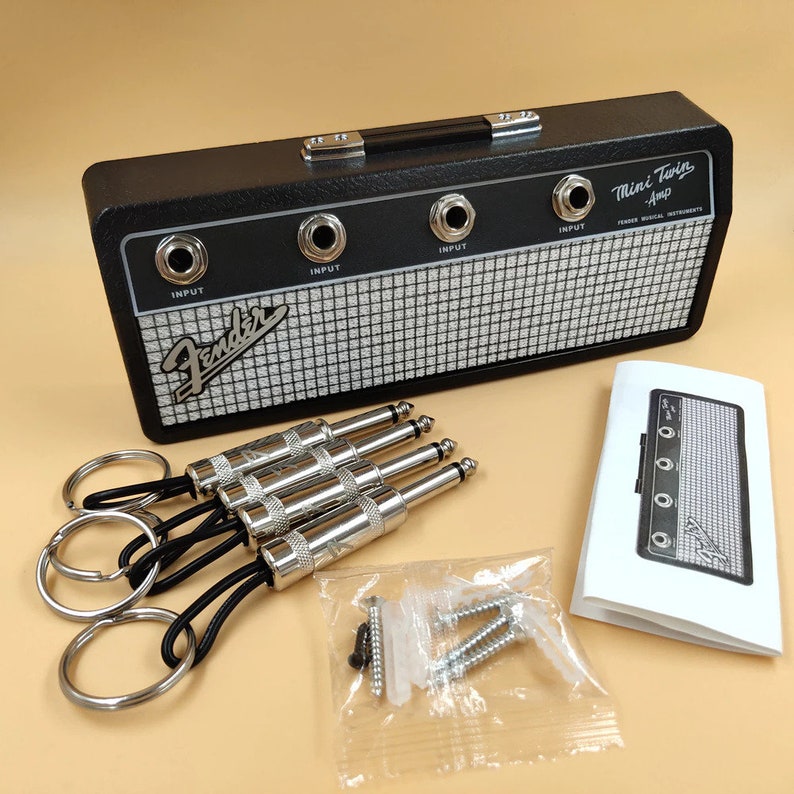 Fender Mini Twin Amp Key Storage Guitar Keychain Holder Jack II Rack 2.0 Electric Hanging Key Rack Amp Vintage Amplifier Standard