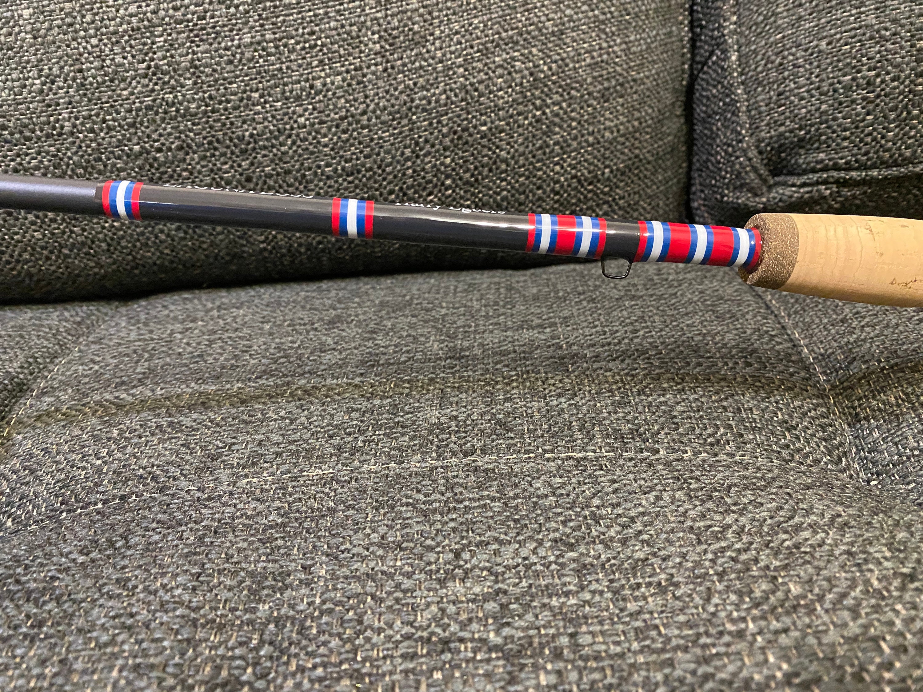 Personalized Fishing Rod, Gift for Anyone, Red White & Blue, Sleek