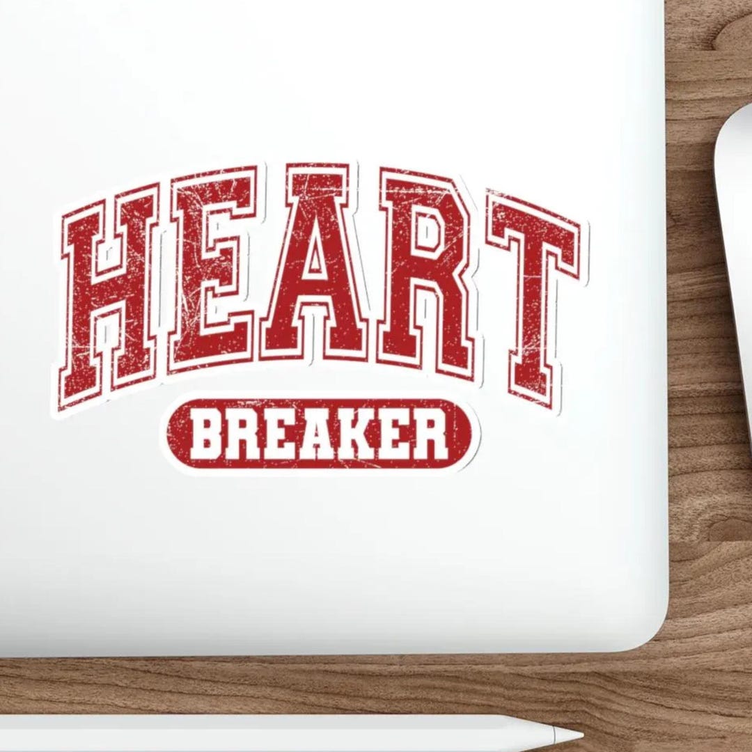 Heart Breaker Sticker | Bold Lettering Design | Matte Vinyl Eco ...