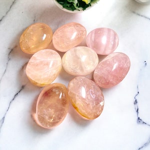 Rose Quartz Palm Stone: Heart Chakra Crystal for Love