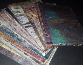 15pc Hand Altered Paper 4x6 Grab Bag Junk Journal Supplies Art Journal Supplies Junk Journal Kit Journal Supplies