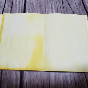 Yellow Hand Dyed Paper Journal 60pg 4.5x5.5 Blank Smash Book Junk Journal Papercrafting Blank Book Paper Ephemera Scrapbook