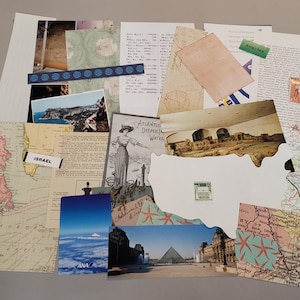 25pc Small Travel Junk Journal Paper Kit Junk Journal Supplies Paper Ephemera Paper Travel Journal Supplies Travel Ephemera (j)