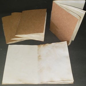 Tea Dyed Blank Notebook Junk Journal 4.25x5.5 inches 40 Page Ephemera Scrapbook