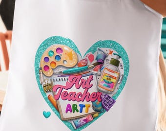Art Teacher Heart PNG: Colorful Design (Digital Download) Clip Art Sublimation