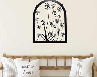 Lavender Metal Sign Custom Home Decor Plant Trellis Custom Entryway Decoration Metal Yard Decor Indoor Hanging Art Delicate Gothic Arch