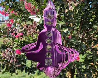 Chakra Yoga Girl Metal Wind Spinner Outdoor Garden Decor Yard Art Hanging Ornament Patio Decoration Kinetic Gift Mothers Day Gift