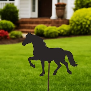 Horse Metal Sign Horse Metal Garden Stake Galloping Horse Silhouette Farmhouse Lawn Decor Gated Horse Lover Gift Custom Yard Art 4H FFA Sign
