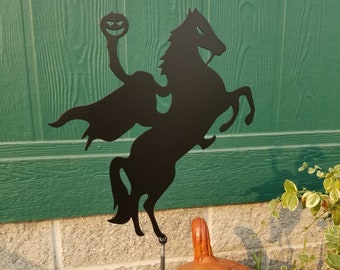 Headless Horseman Halloween Decor Garden Stake Halloween Decor Shadow Cast Hanging Metal Art Sleepy Hollow Decor Spooky Custom Decor
