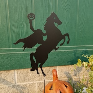 Headless Horseman Halloween Decor Garden Stake Halloween Decor Shadow Cast Hanging Metal Art Sleepy Hollow Decor Spooky Custom Decor