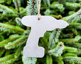 Drill Metal Christmas Tree Ornament Tool Present Stocking Stuffer Aluminum Tree Hand Made Custom Gift Her Him Personalize Home Holiday Decor