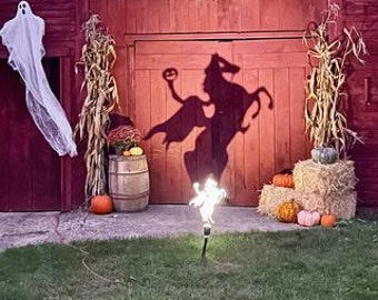Headless Horseman Metal Garden Stake Halloween Yard Art Sleepy Hollow Decor Outdoor Halloween Decor
