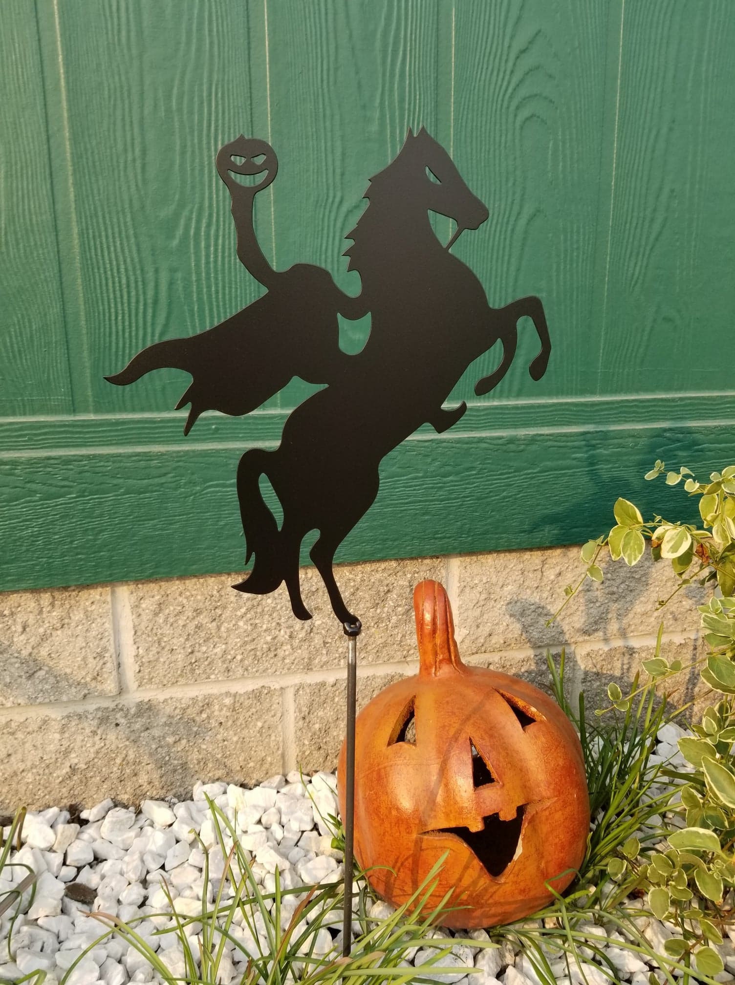 Headless Horseman Halloween Decoration
 Metal Halloween Headless Horseman Decor Stake Decoration