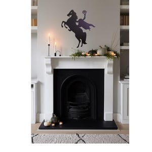 Headless Horseman Halloween Decor Garden Stake Halloween Decor Shadow Cast Hanging Metal Art Sleepy Hollow Decor Spooky Personalizable