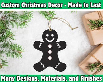 Gingerbread Man Christmas Ornament Holiday Tree Decor Custom Gift Winter Keepsake Handmade Christmas Decoration Made in USA