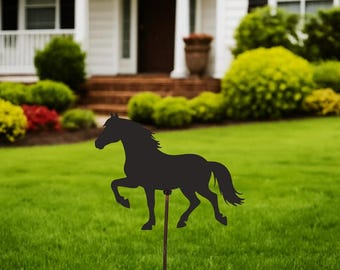 Horse Metal Sign Horse Metal Garden Stake Galloping Horse Silhouette Farmhouse Lawn Decor Gated Horse Lover Gift Custom Yard Art 4H FFA Sign