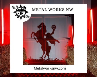Headless Horseman Halloween Decor Garden Stake Halloween Decor Shadow Cast Hanging Metal Art Sleepy Hollow Decor Spooky Custom Decor