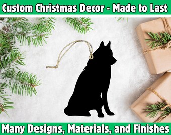 Husky Dog Ornament Christmas Tree Decor Custom Pet Gift for Dog Lovers Winter Holiday Keepsake Handmade Ornament Made in the USA