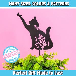 Cat Lover Gift Cat Plant Decoration Cat Memorial Plant Decor Cat Sympathy Gift Cat Home Decor  Silhouette Indoor Garden Stake Outdoor Patio