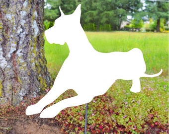 Metal Art Great Dane Dog Stake Decoration w/cropped ears, Dog Lover, Garden Yard Art Gift Garden Decoration Outdoor Garden Decor Personalize