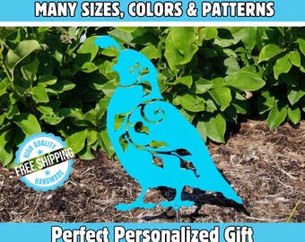 Floral Quail Garden Stake Bird Yard Decor Indoor Wall Hanging Outdoor Stake for Wildlife Lovers Gift for Bird Lovers Handmade Bird Decor