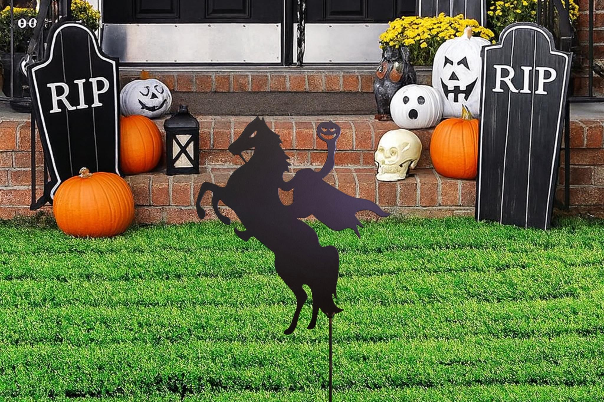 Headless Horseman Halloween Decor Garden Stake Halloween Decor Shadow Cast Hanging Metal Art Sleepy Hollow Decor Spooky Custom Decor