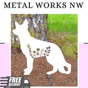 Estaca de jardín para amantes de los perros pastores alemanes, decoración personalizada con nombre de perro, recuerdo de pérdida de mascota, regalo de simpatía personalizado, decoración de pared, letrero para habitación