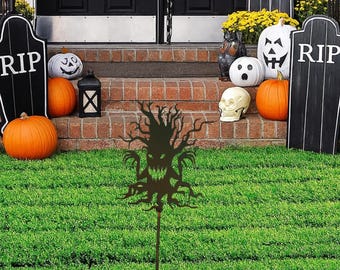 Spooky Tree Halloween Decor Haunted Yard Decor Halloween Shadow Cast Spooky Metal Sign Scary Tree Decor Eerie Tree Silhouette Custom Decor