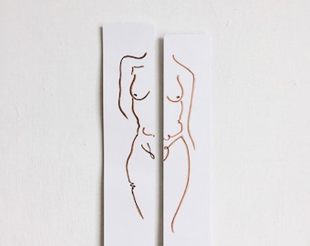 Female Figure Bookmark, Line Art Bookmark