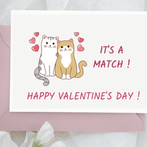 EDITABLE Meow and Furever Cats - Cute Valentines day card funny love card boyfriend card for girlfriend anniversary card punny valentine cat