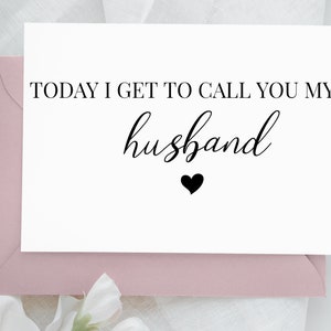 Cartão de casamento personalizado hoje posso ligar para você, marido, cartão de presente de última hora para impressão e noivado do noivo personalizado para o marido no dia do casamento