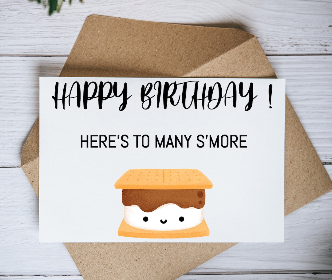 Happy Birthday Here’s to Many S’more Editable Card - Etsy