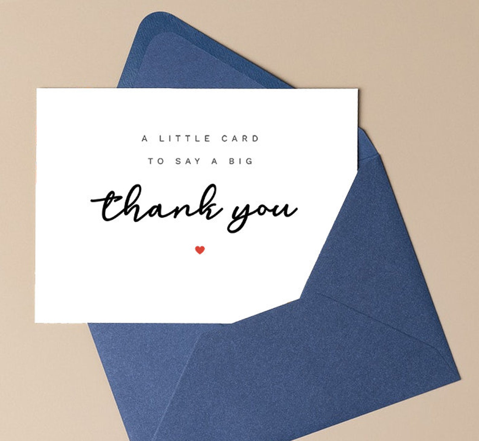 Editable Printable Simple Thank You Card Little Card to Say A - Etsy